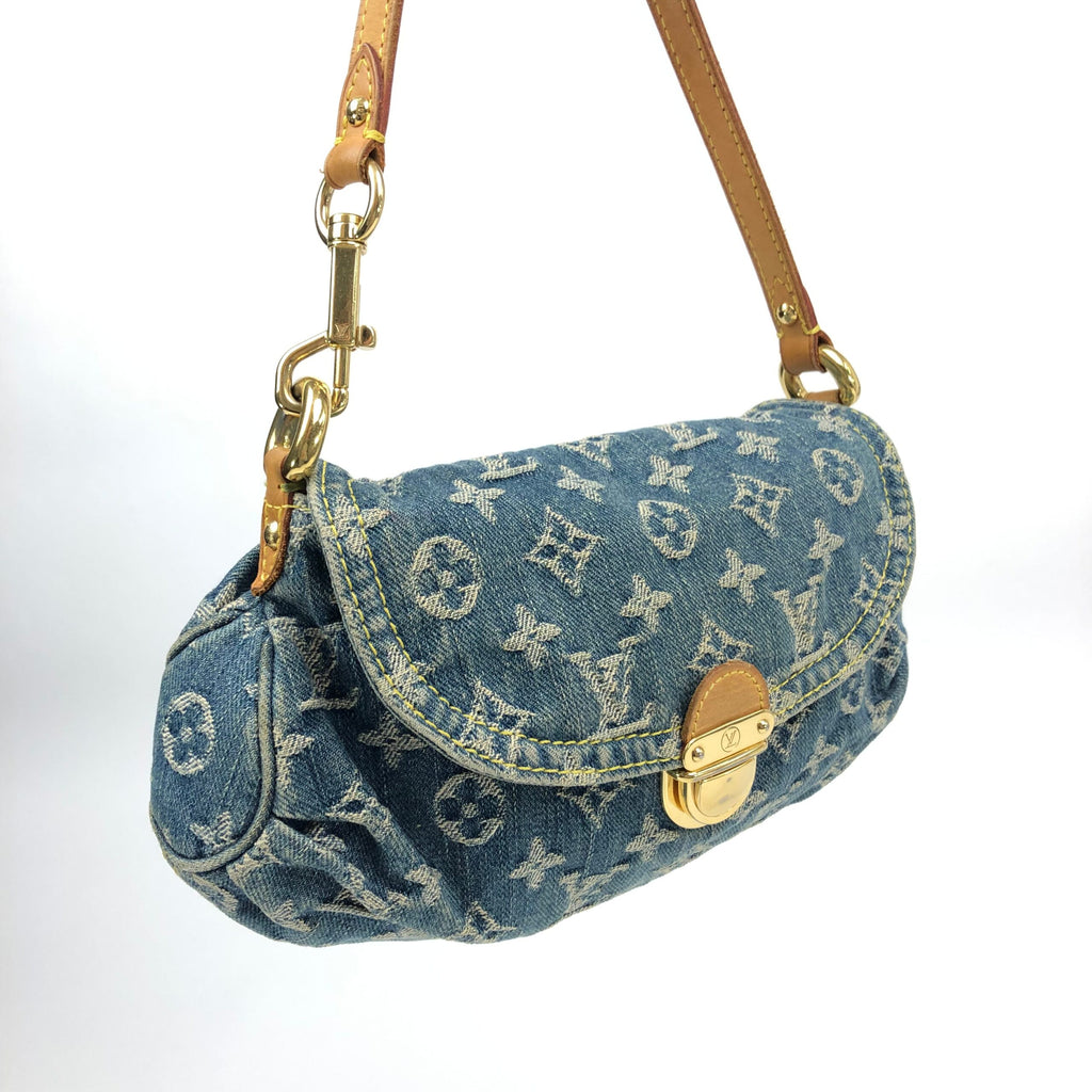 LOUIS VUITTON DENIM PLEATY SHOULDER BAG