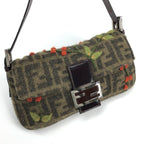 FENDI ZUCCA CASHMERE WOOL BAGUETTE SHOULDER BAG