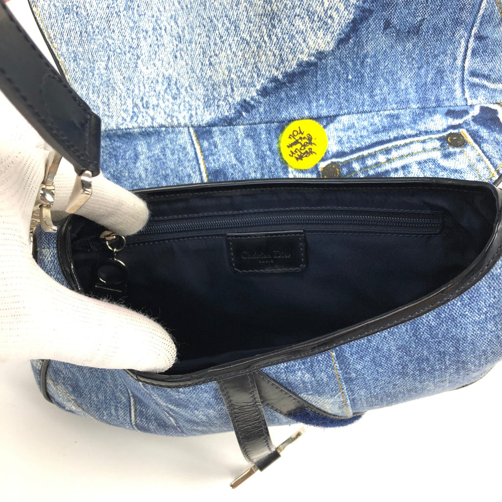 CHRISTIAN DIOR DIORELLA DENIM SADDLE BAG