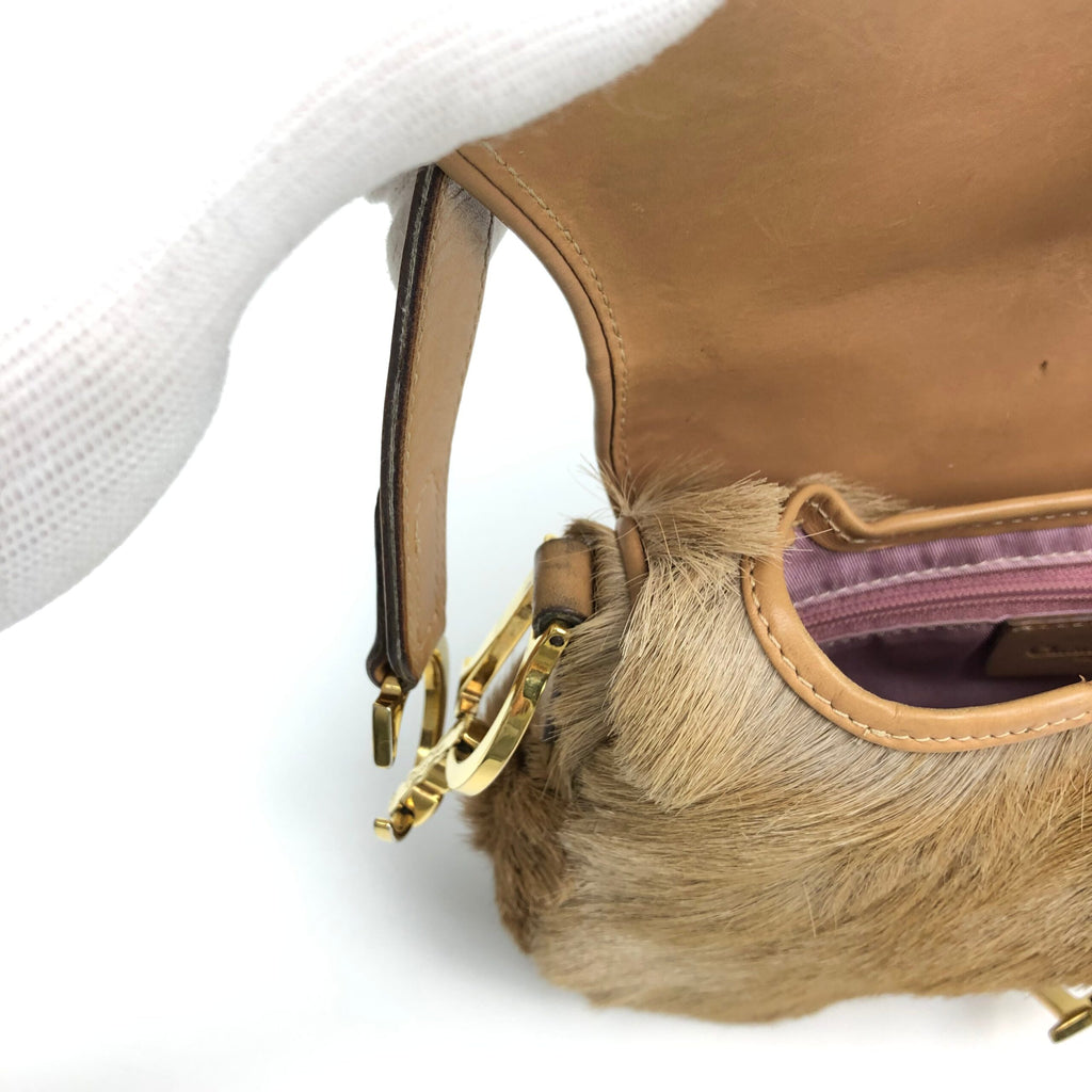 CHRISTIAN DIOR PONY HAIR MOHAWK SADDLE BAG