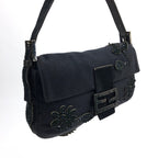 FENDI BAGUETTE WITH CALF HAIR AND BEADED DETAILING