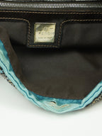 FENDI SILK BEADED BAGUETTE WITH LIZARD TRIM