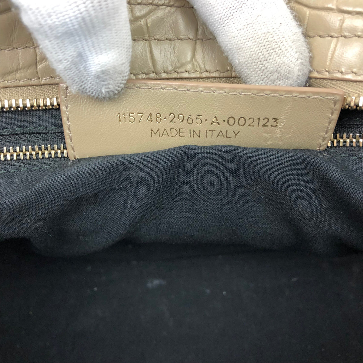 BALENCIAGA CROCODILE EMBOSSED LEATHER CITY BAG