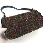 FENDI ZUCCA BEADED BAGUETTE BAG