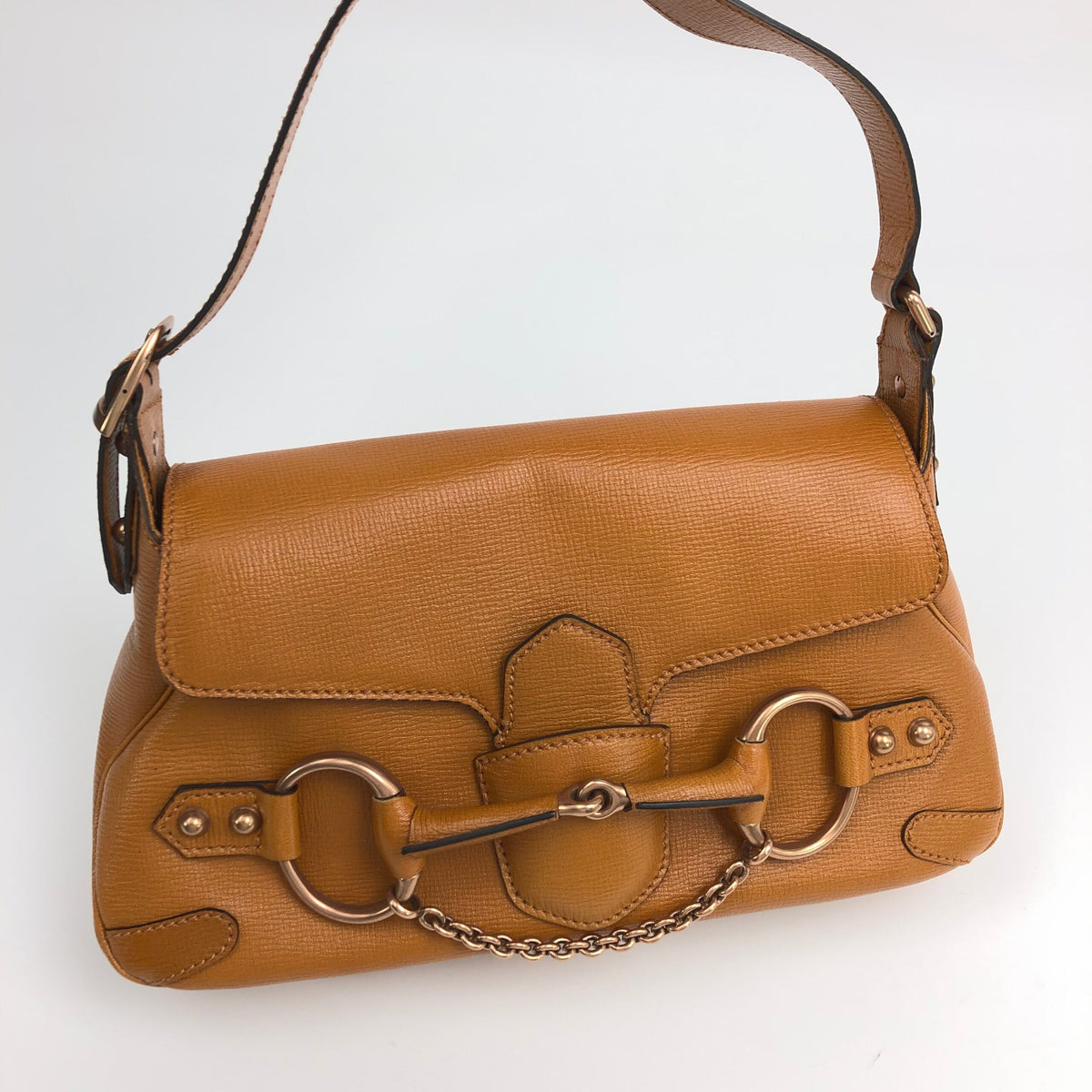 GUCCI HORSEBIT CHAIN LEATHER SHOULDER BAG