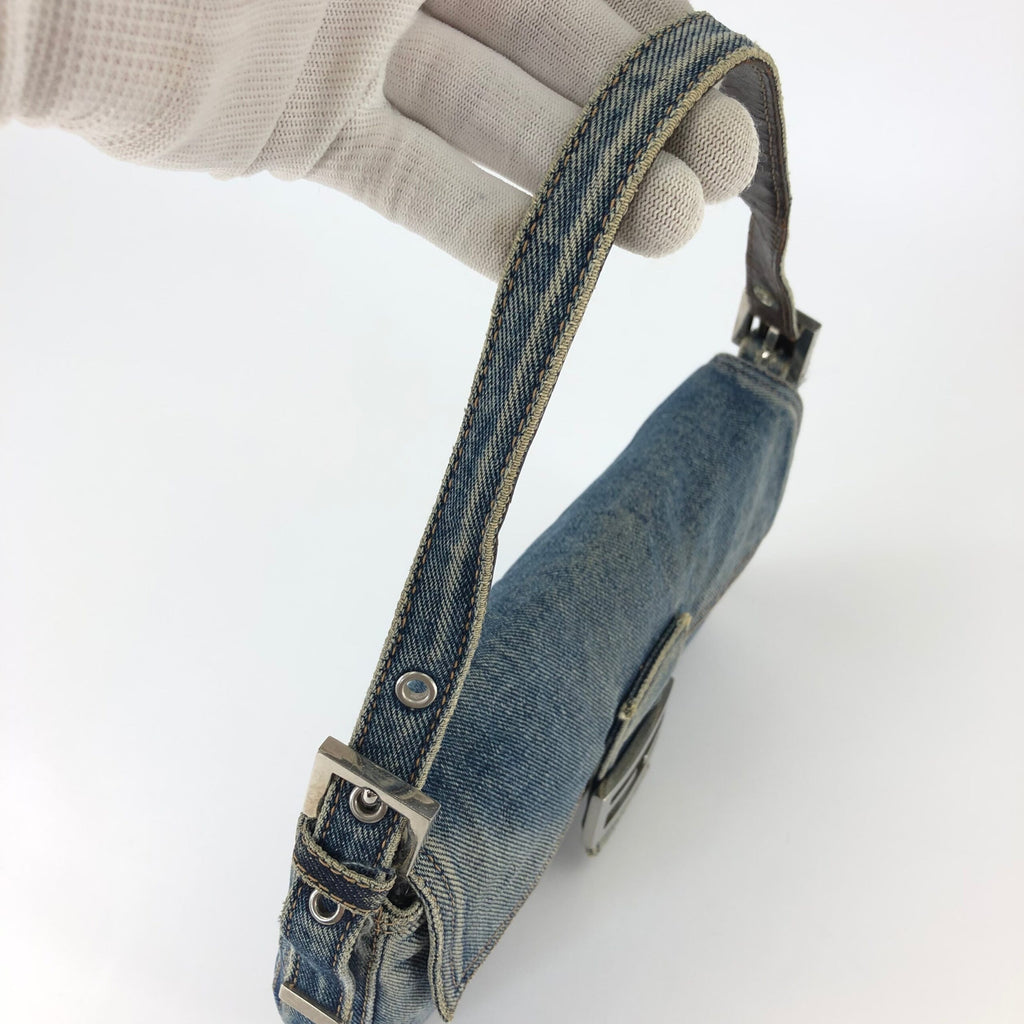FENDI DENIM BAGUETTE BAG