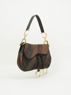 CHRISTIAN DIOR WATER COLOUR DOUBLE SADDLE BAG