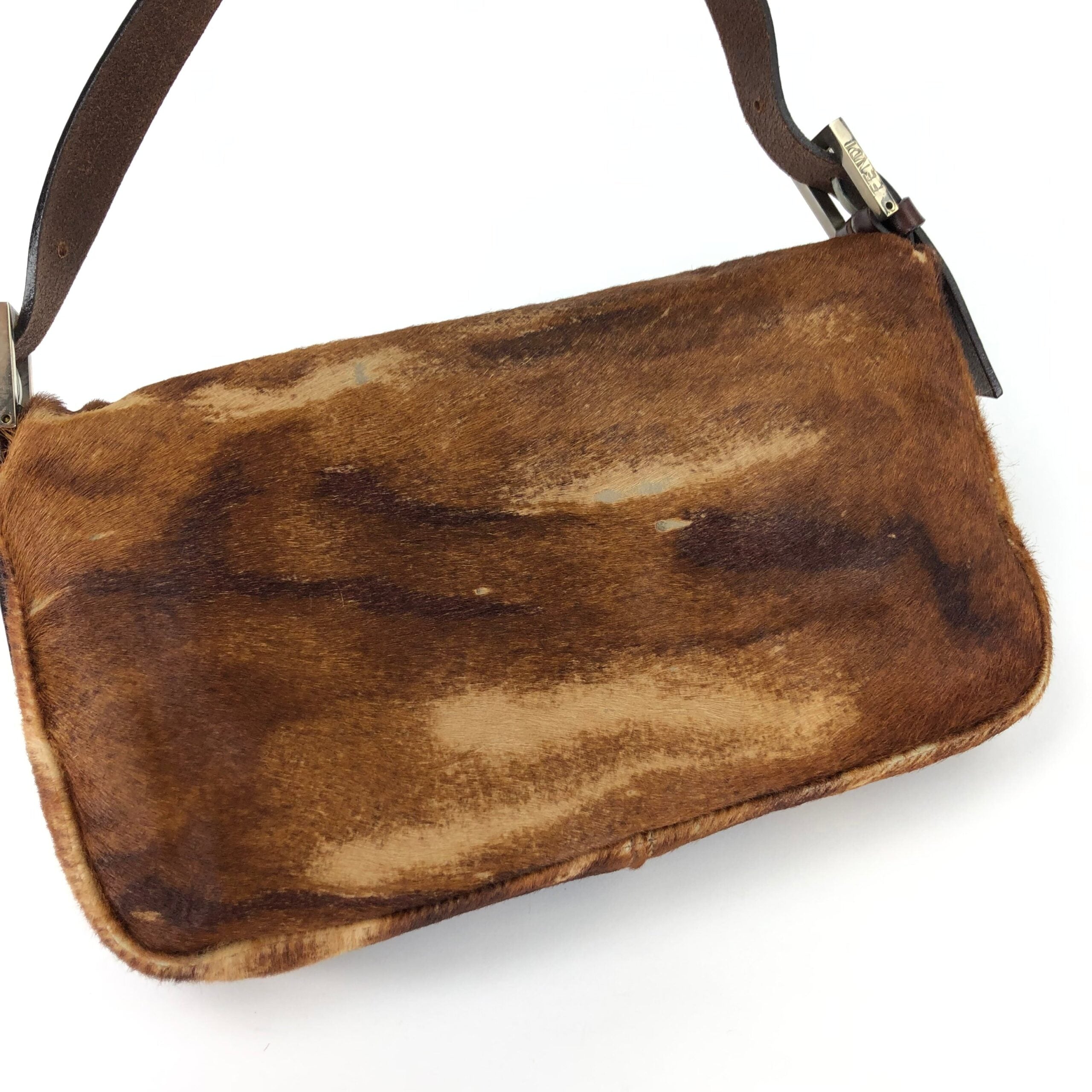 FENDI CALF HAIR BAGUETTE BAG