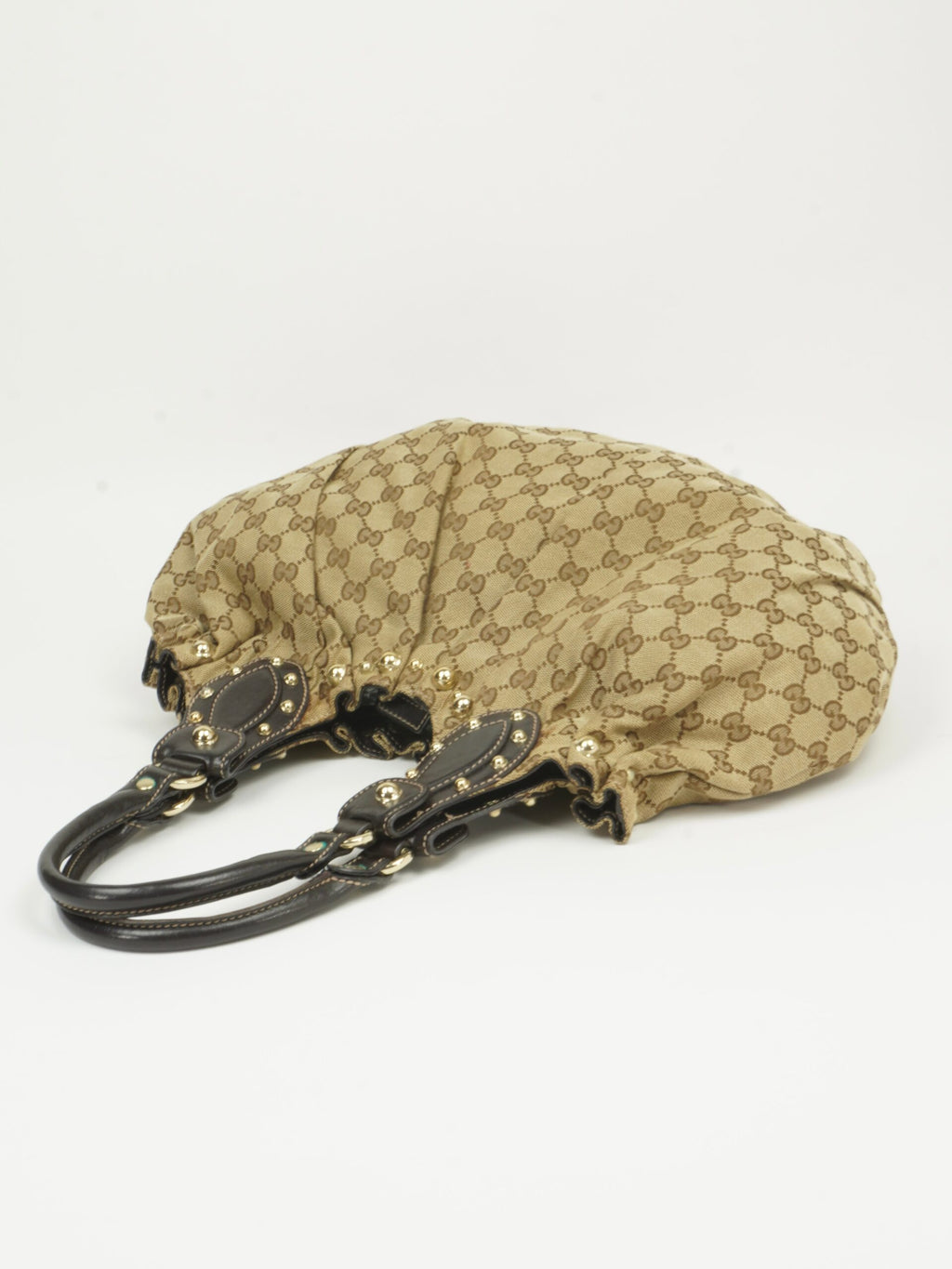 GUCCI MONOGRAM STUDDED PELHAM BAG