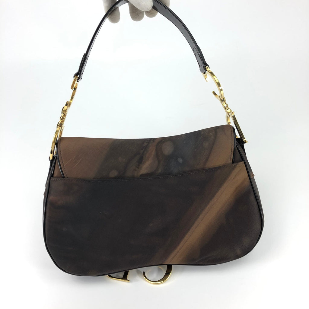 CHRISTIAN DIOR WATER COLOUR DOUBLE SADDLE BAG