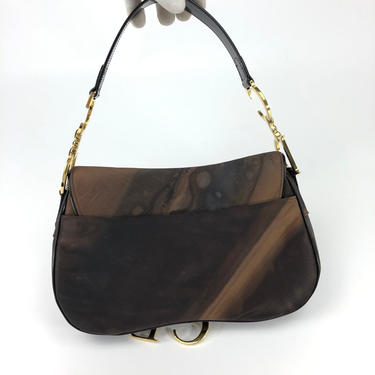 CHRISTIAN DIOR WATER COLOUR DOUBLE SADDLE BAG