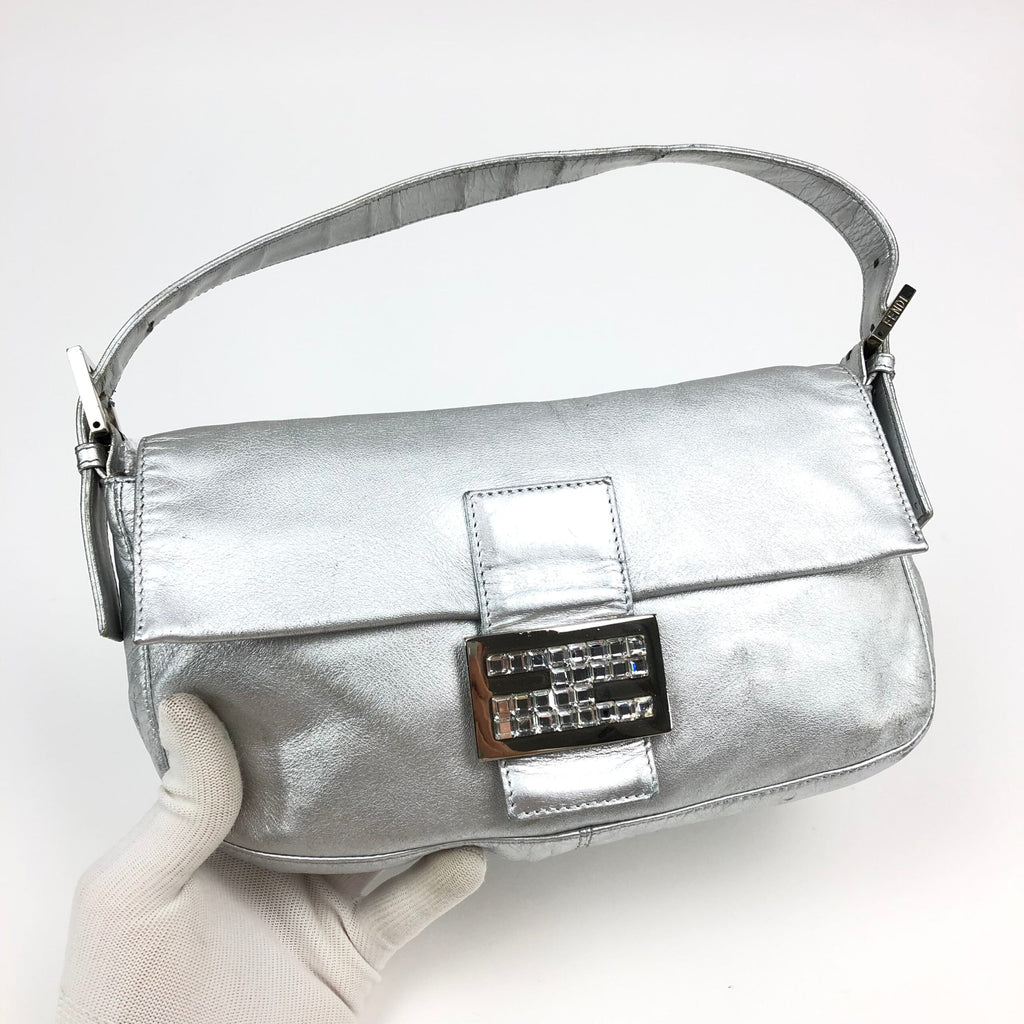 FENDI SILVER BAGUETTE BAG
