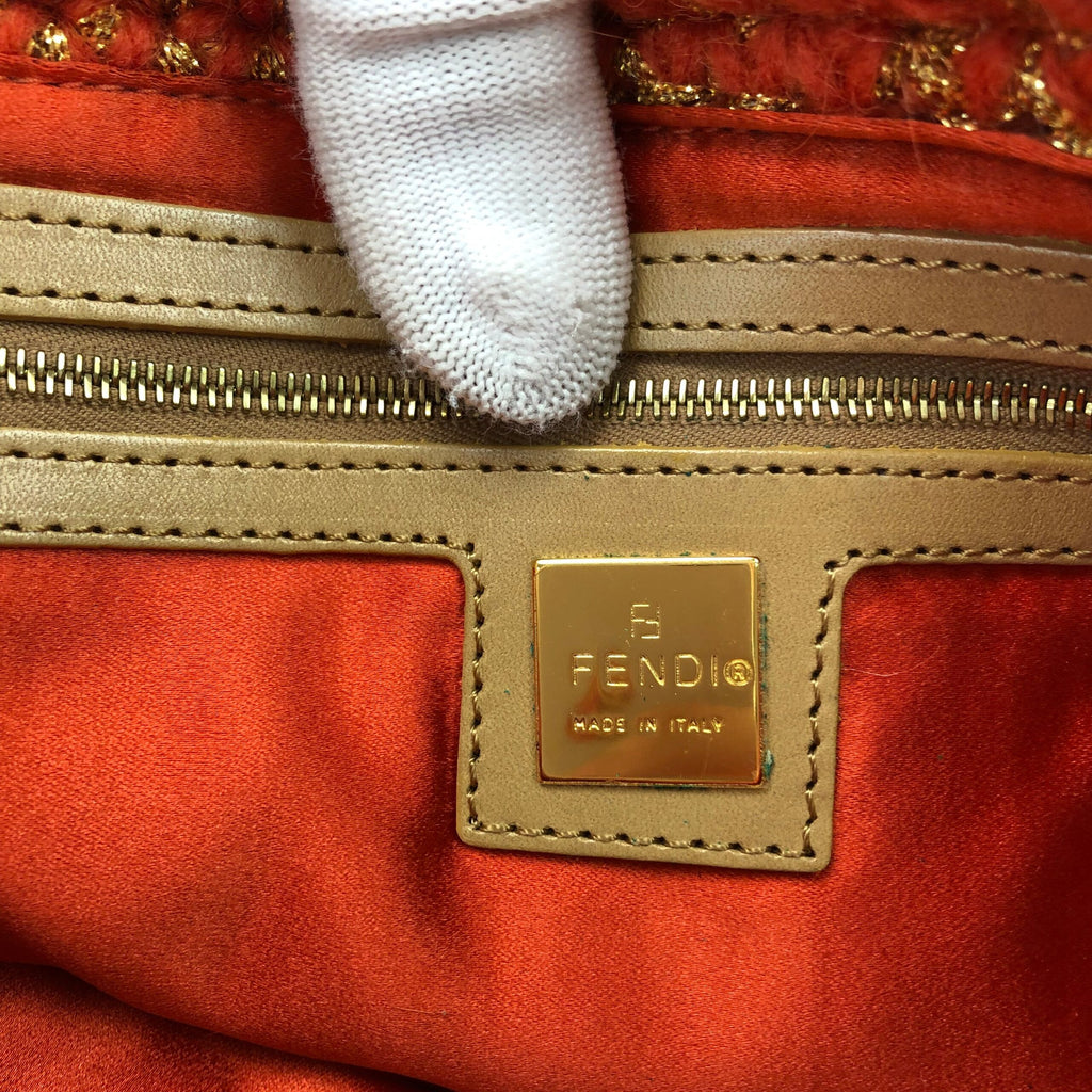 FENDI CROCHET BAGUETTE SHOULDER BAG