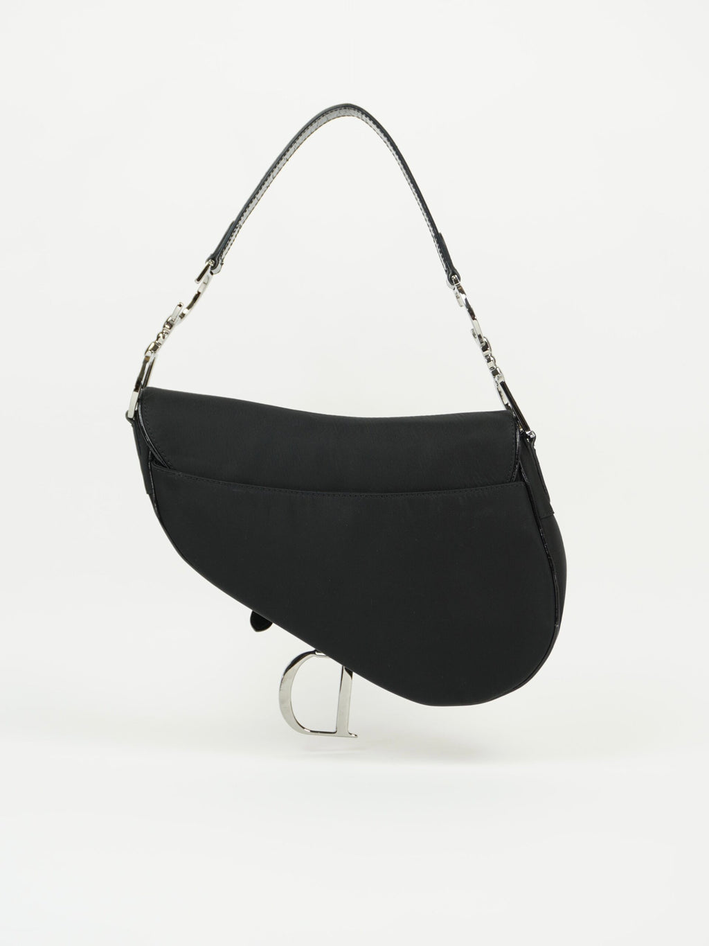 CHRISTIAN DIOR BLACK NYLON SADDLE BAG