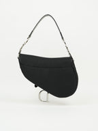 CHRISTIAN DIOR BLACK NYLON SADDLE BAG
