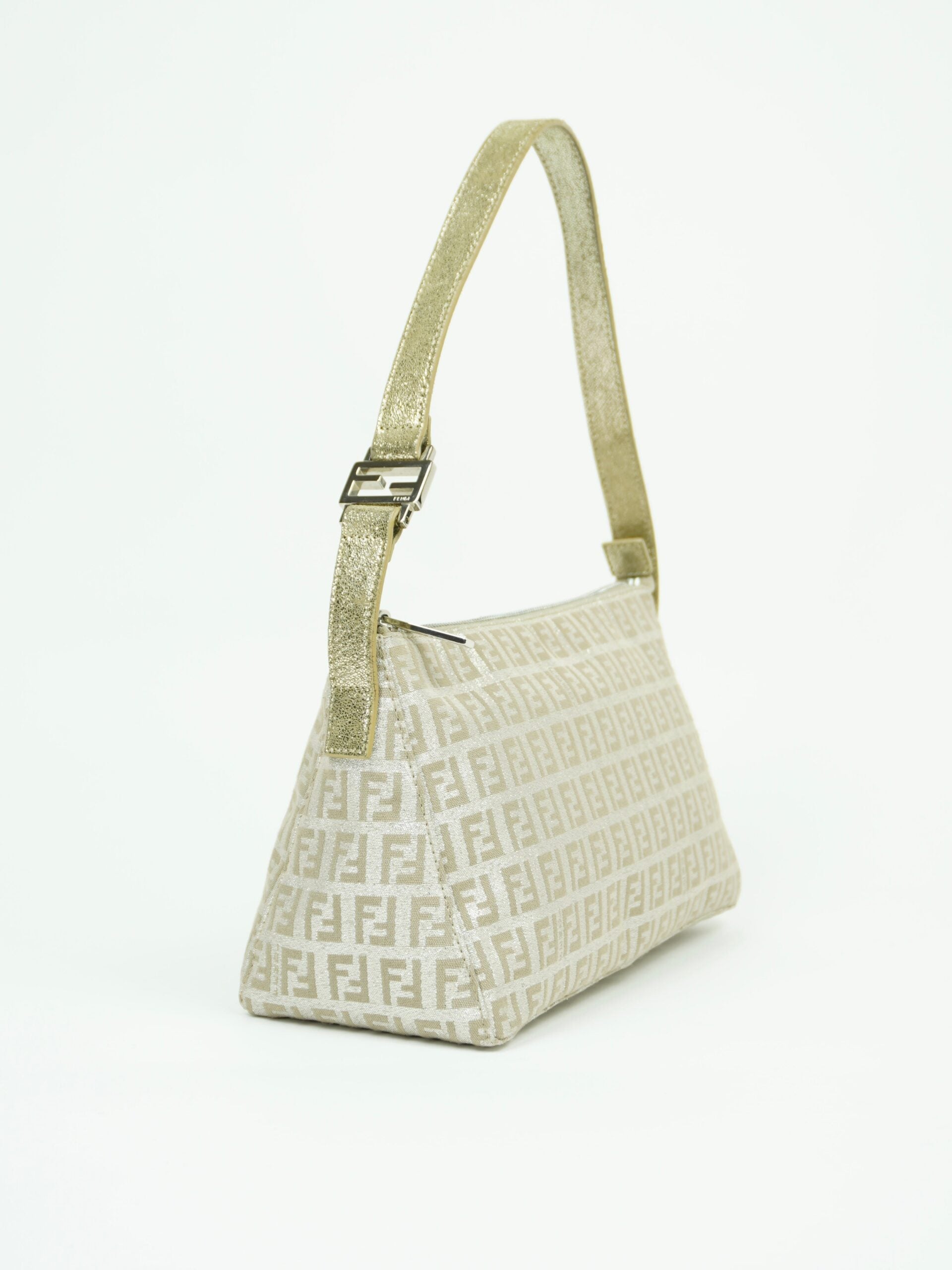 FENDI ZUCCA SHIMMER SHOULDER BAG