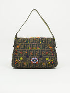 FENDI BEADED MAMA BAGUETTE WITH LIZARD TRIM