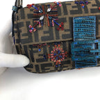FENDI ZUCCA BEADED BAGUETTE BAG