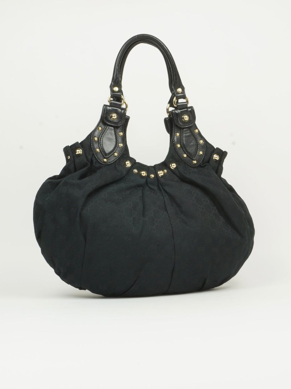 GUCCI MONOGRAM STUDDED PELHAM BAG