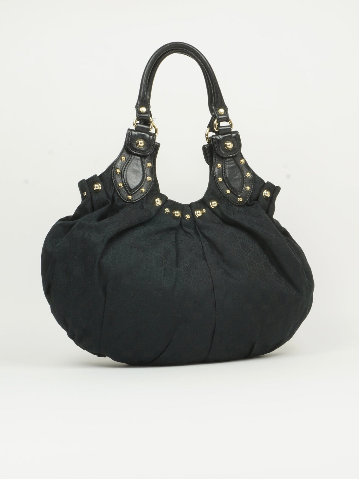 GUCCI MONOGRAM STUDDED PELHAM BAG
