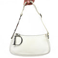 CHRISTIAN DIOR LEATHER SHOULDER BAG WITH SILVER DETAILING
