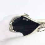 CHRISTIAN DIOR LEATHER SHOULDER BAG WITH SILVER DETAILING