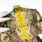 FENDI MULTI COLOUR PYTHON SNAKESKIN BAGUETTE SHOULDER BAG WITH METAL/MIRROR DETAILING