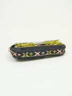 FENDI DENIM BEADED BAGUETTE WITH LIZARD TRIM