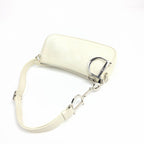 CHRISTIAN DIOR LEATHER SHOULDER BAG WITH SILVER DETAILING