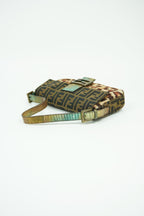 FENDI LEOPARD CALF HAIR ZUCCA BAGUETTE WITH EXOTIC LIZARD DETAILING