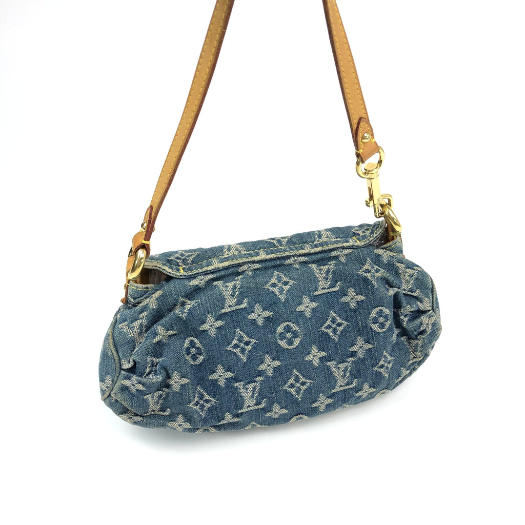 LOUIS VUITTON DENIM PLEATY SHOULDER BAG