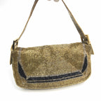 FENDI BEADED GOLD BAGUETTE BAG