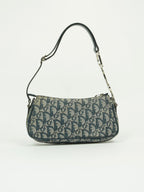 CHRISTIAN DIOR MONOGRAM BAG WITH SILVER HARDWARE