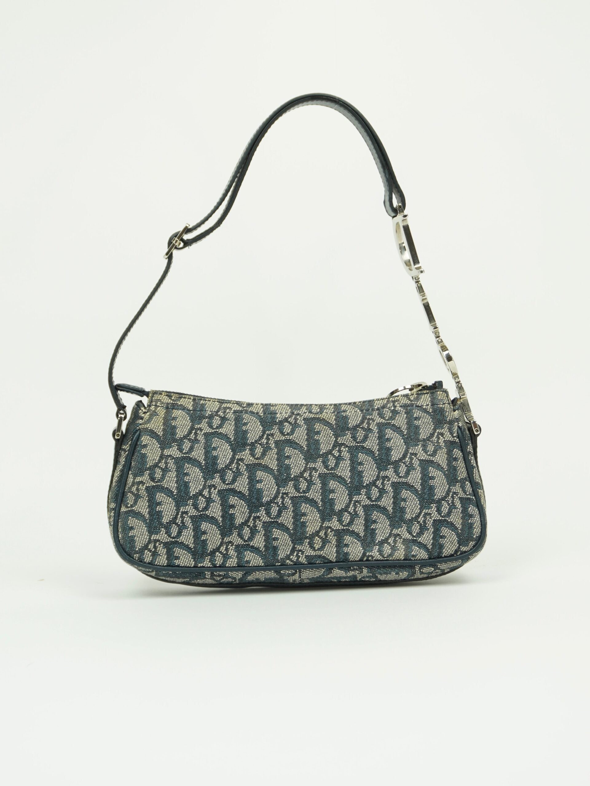 CHRISTIAN DIOR MONOGRAM BAG WITH SILVER HARDWARE