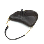 CHRISTIAN DIOR BROWN LEATHER SADDLE BAG