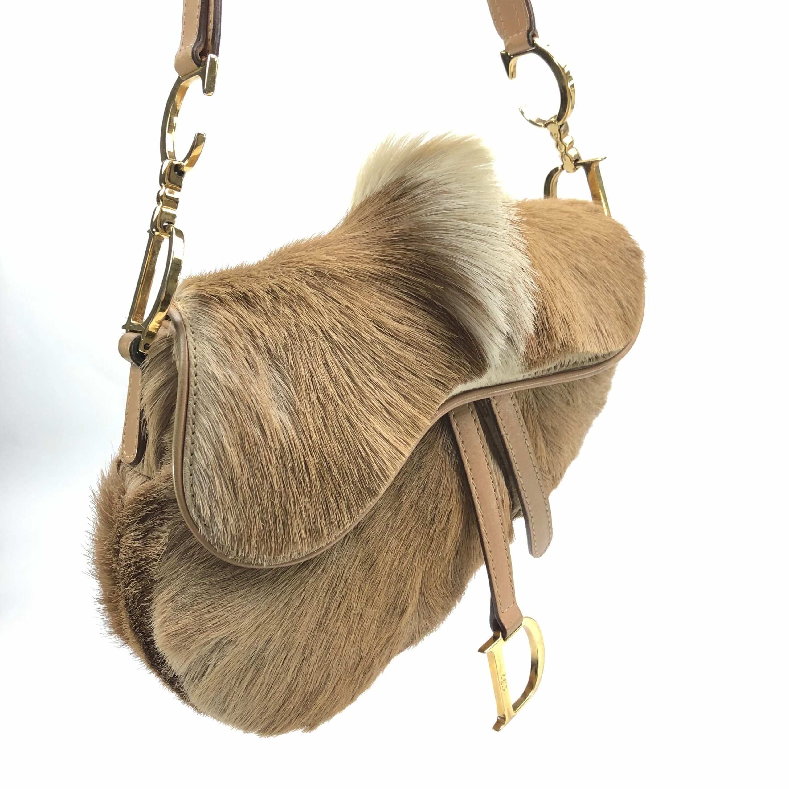 CHRISTIAN DIOR PONY HAIR MOHAWK SADDLE BAG