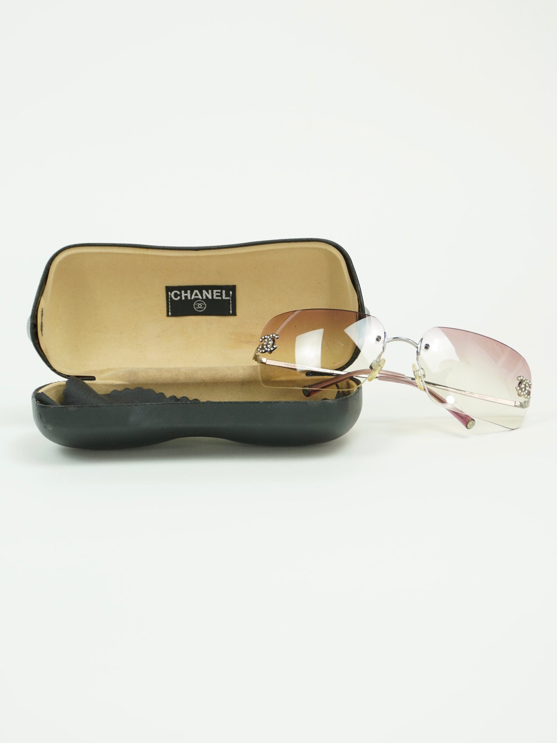 CHANEL RIMLESS RHINESTONE SUNGLASSES