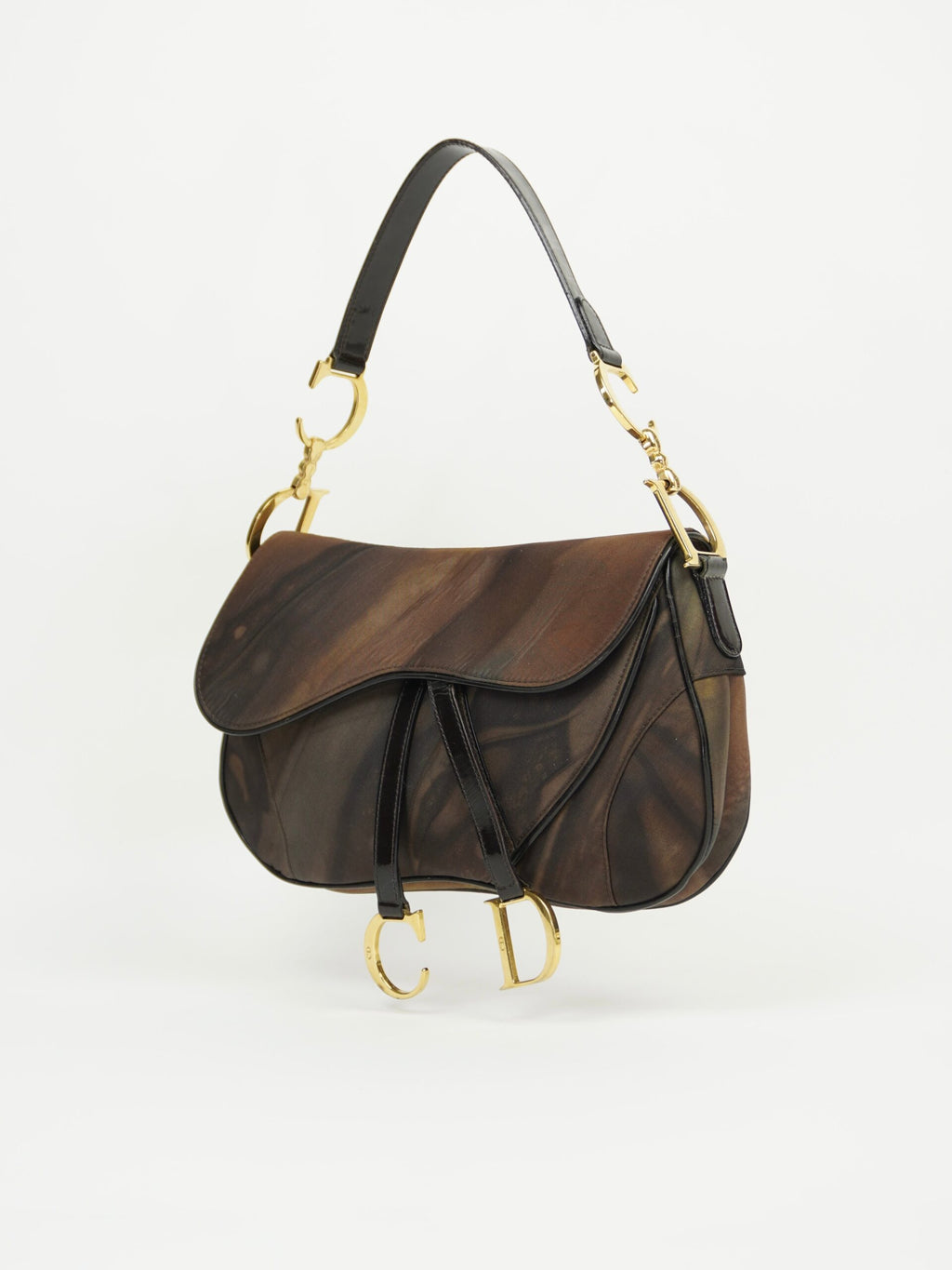 CHRISTIAN DIOR WATER COLOUR DOUBLE SADDLE BAG