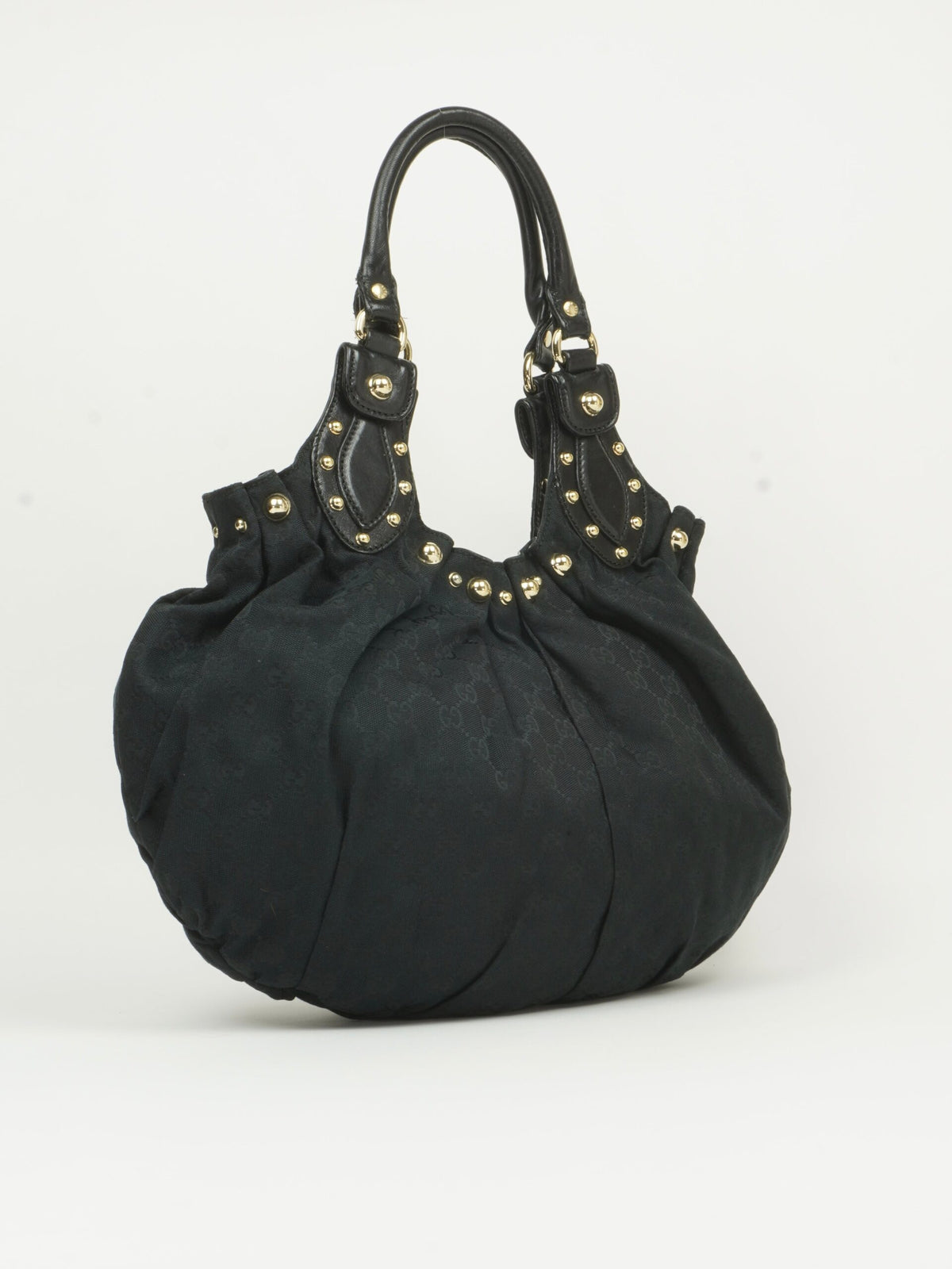 GUCCI MONOGRAM STUDDED PELHAM BAG