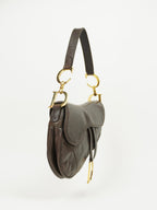 CHRISTIAN DIOR BROWN LEATHER SADDLE BAG