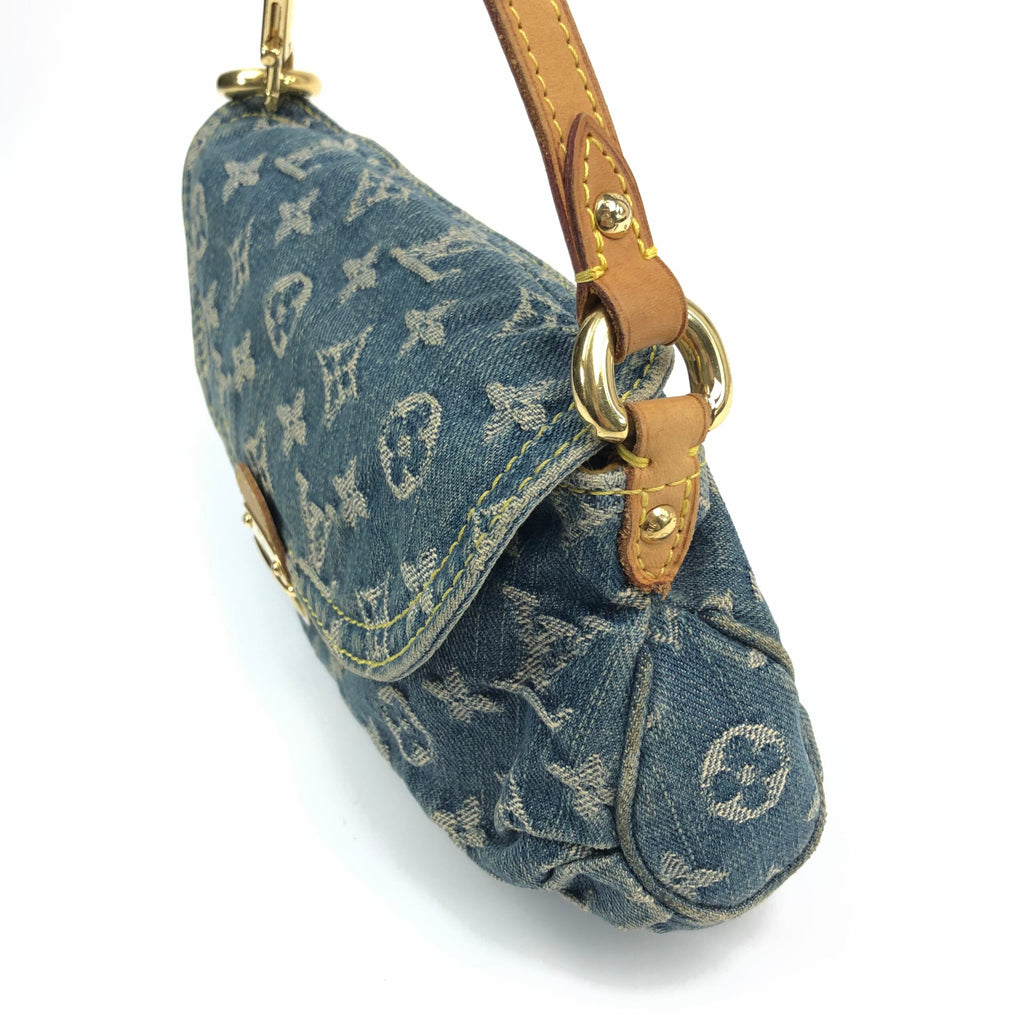 LOUIS VUITTON DENIM PLEATY SHOULDER BAG