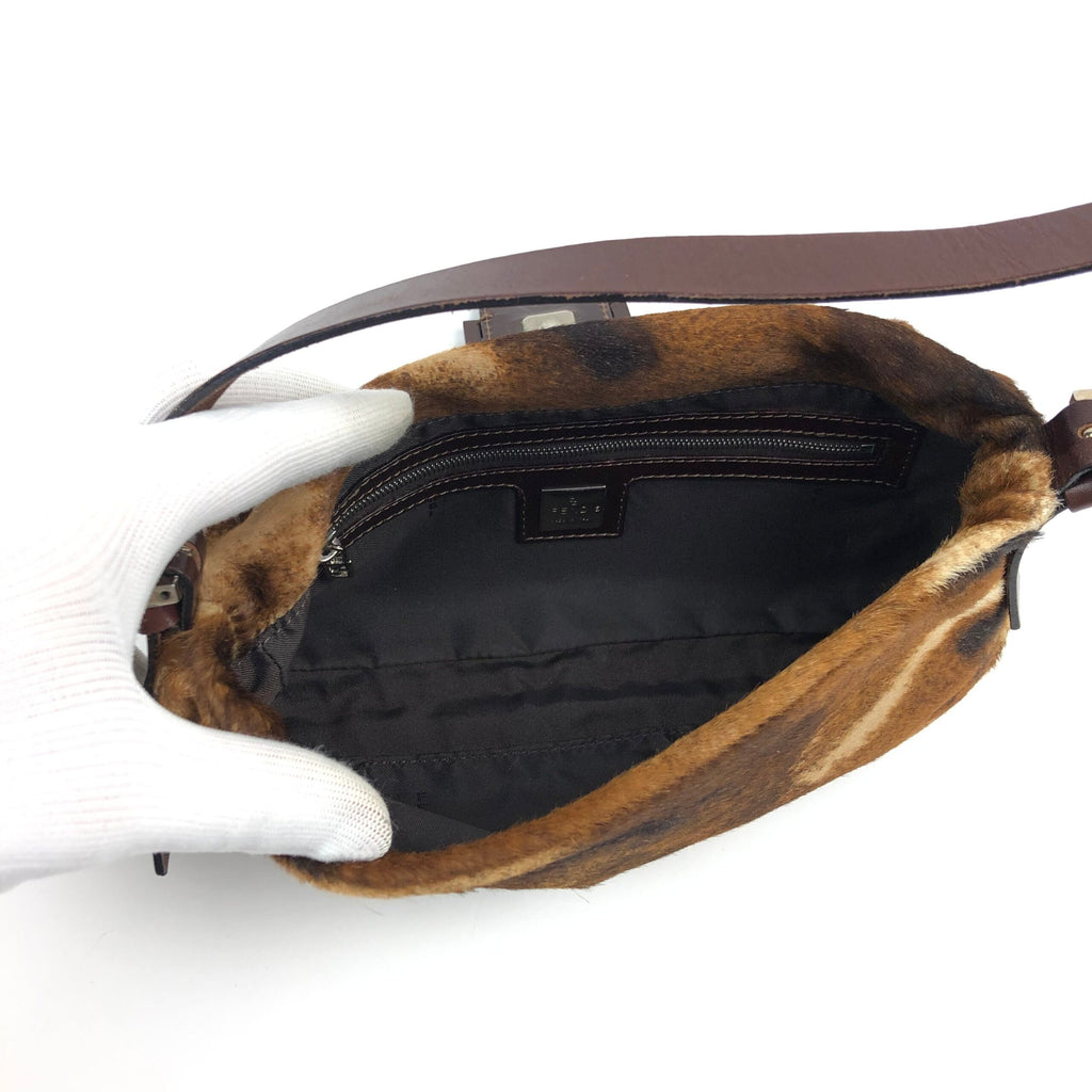 FENDI CALF HAIR BAGUETTE BAG