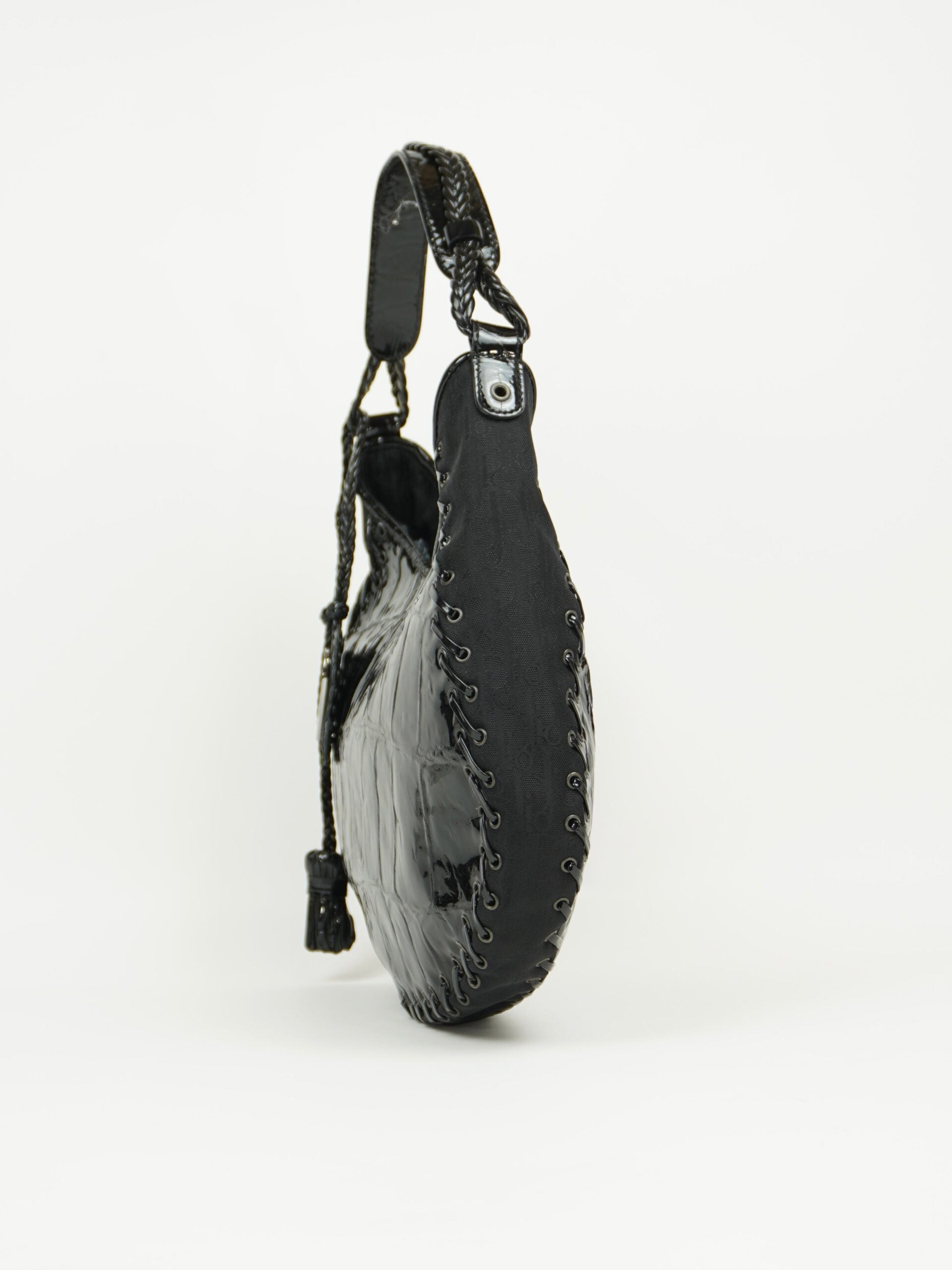 CHRISTIAN DIOR CROCODILE EMBOSSED CORSET HOBO