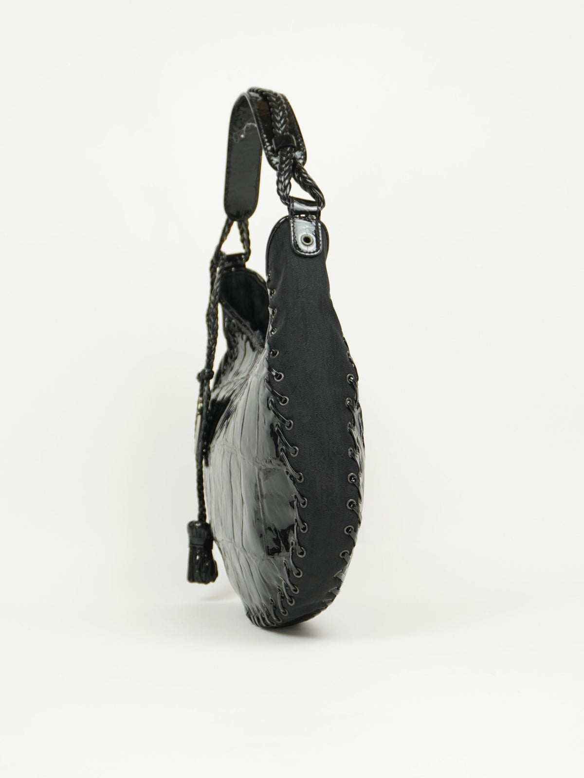 CHRISTIAN DIOR CROCODILE EMBOSSED CORSET HOBO