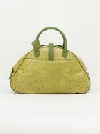 CHRISTIAN DIOR OSTRICH DOUBLE SADDLE BOWLER BAG