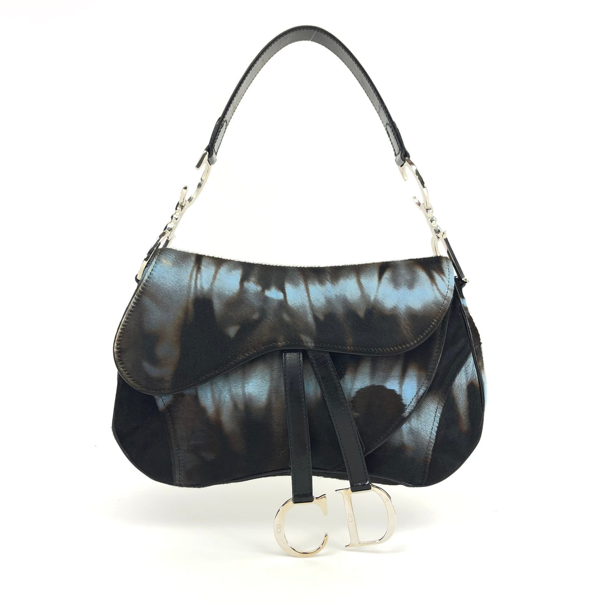 CHRISTIAN DIOR PONY HAIR DOUBLE SADDLE BAG
