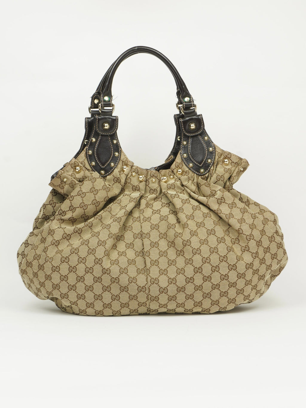 GUCCI MONOGRAM STUDDED PELHAM BAG