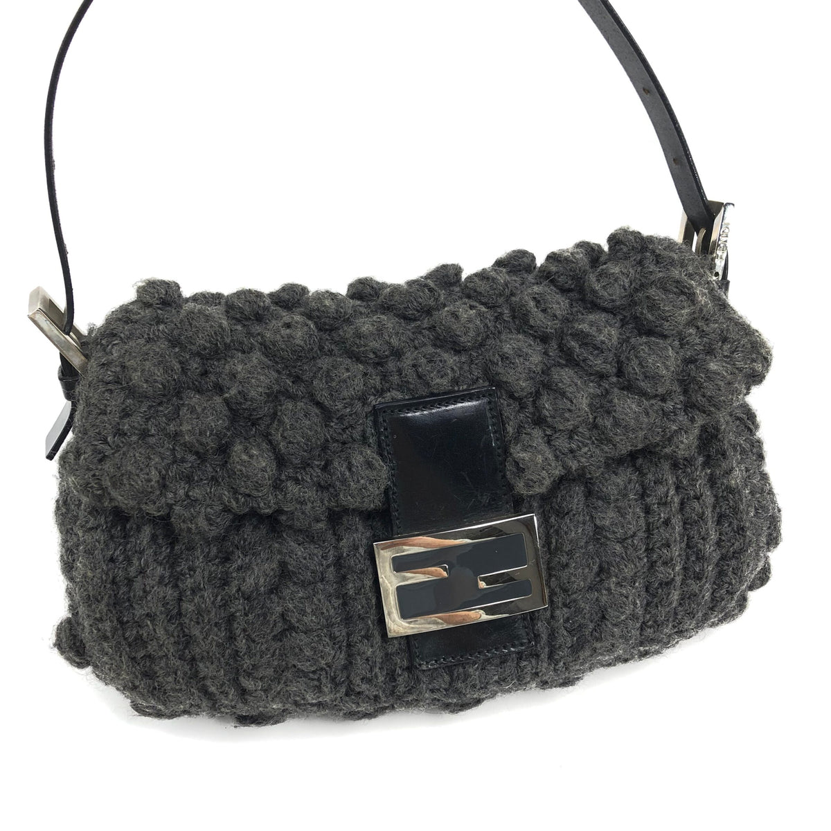 FENDI CASHMERE WOOL BAGUETTE SHOULDER BAG