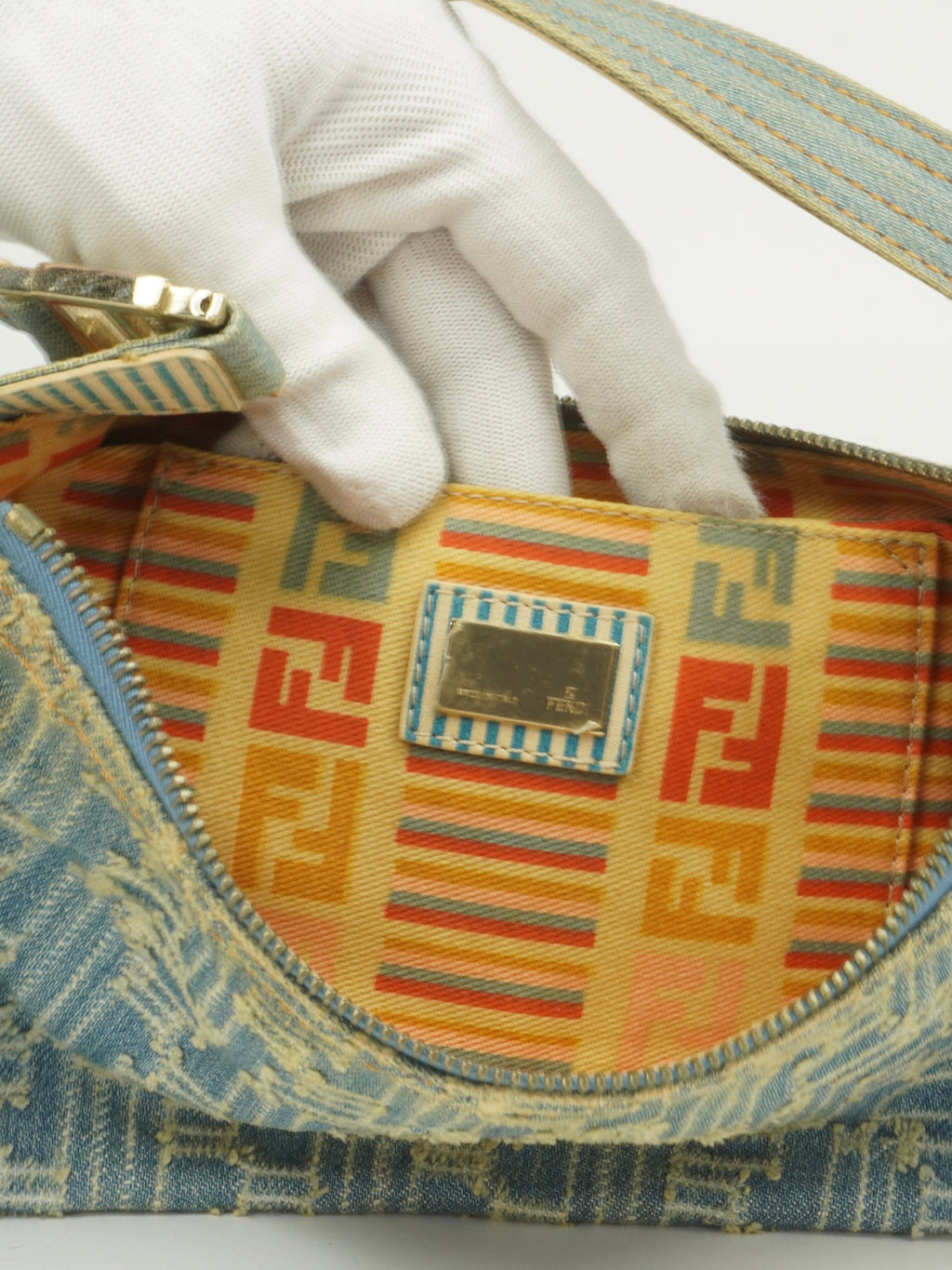 FENDI DENIM ZUCCA SHOULDER BAG
