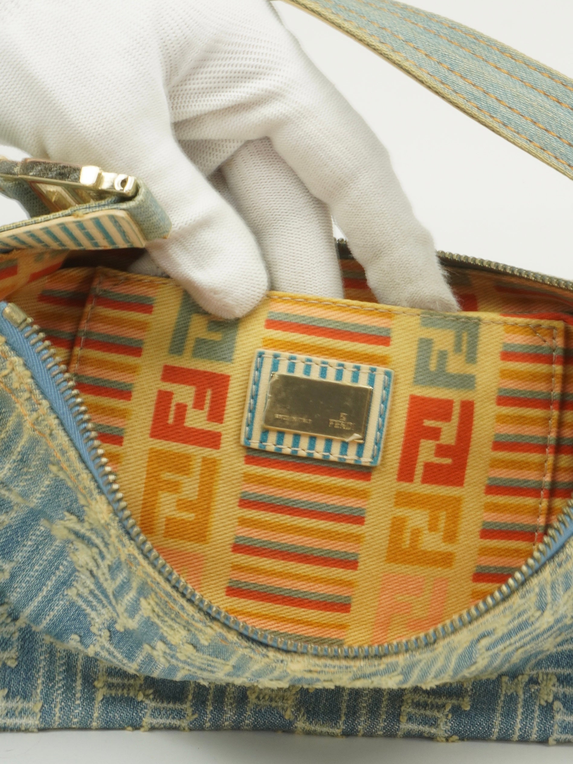 FENDI DENIM ZUCCA SHOULDER BAG